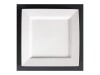 4er - Set Teller aus Porzellan, Weiß, quadratisch, 26,5 cm
