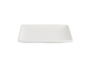 12er - Set Teller aus Porzellan, weiß, quadratisch, 14 x 14 cm