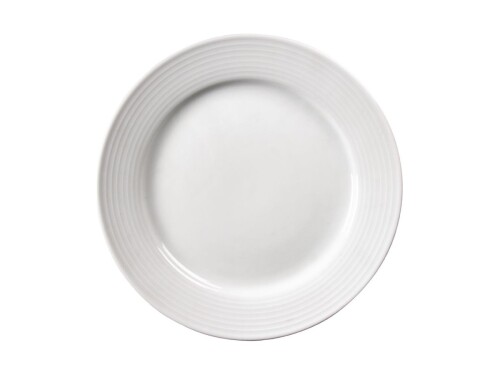 12er - Set Teller aus Porzellan, Linienmuster, Weiß, Ø 25 cm