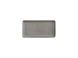 6er - Set Rechteckige Teller Olympia Mineral, aus Porzellan, Grau, BT 22,8 x 12 cm