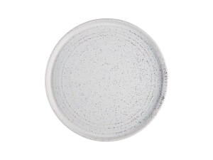 4er - Set Flache Teller Olympia Cavolo, aus Porzellan, Weiß gesprenkelt, Ø 27 cm