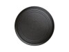 4er - Set Flache Teller aus Porzellan, Schwarz, strukturiert, Ø 27 cm