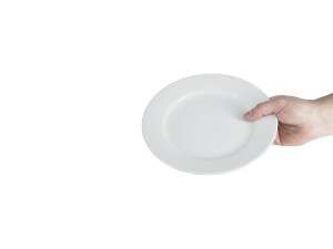 12er - Set Teller aus Porzellan, weiß, Ø 23 cm