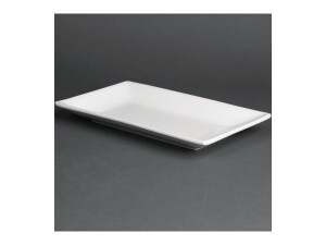 4er - Set Servierteller aus Porzellan, Weiß, rechteckig, BT 25 x 15 cm