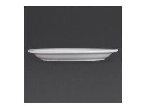 12er - Set Teller aus Porzellan, schmaler Rand, weiß, rund, Ø 23 cm