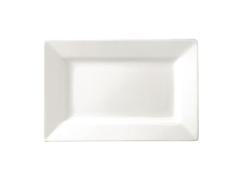 4er - Set Teller aus Porzellan, weiß, rechteckig, 25,7 x...