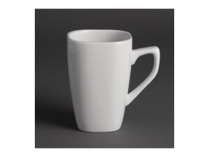 12er - Set Kaffeebecher aus Porzellan, Weiß, eckig, Kapazität 28,4 cl