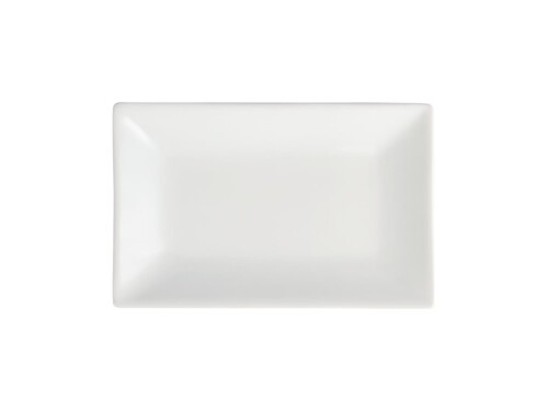 6er - Set Servierteller aus Porzellan, rechteckig, Weiß, BT 20 x 13 cm