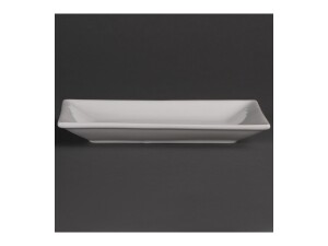 6er - Set Servierteller aus Porzellan, rechteckig, Weiß, BT 20 x 13 cm