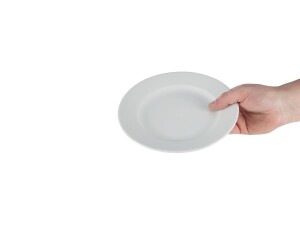 12er - Set Teller aus Porzellan, weiß, Ø 20 cm