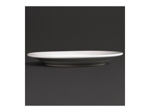 12er - Set Teller aus Porzellan, Linienmuster, Weiß, Ø 20 cm