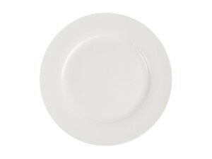4er - Set Teller aus Porzellan, breiter Rand, Weiß,...