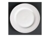4er - Set Teller aus Porzellan, breiter Rand, Weiß, Ø 27 cm