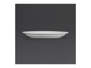 12er - Set Teller aus Porzellan, schmaler Rand, weiß, Ø 18 cm