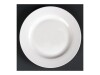 6er - Set Teller aus Porzellan, breiter Rand, Weiß, Ø 20cm