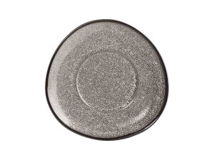 6er - Set Untertassen Olympia Mineral, Porzellan mit rustikalem Effekt, Grau, Ø 15 cm