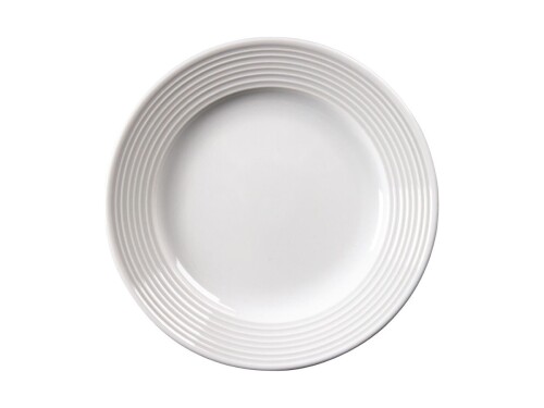12er - Set Teller aus Porzellan, Linienmuster, Weiß, Ø 15 cm