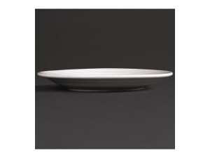 12er - Set Teller aus Porzellan, Linienmuster, Weiß, Ø 15 cm