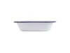 6er - Set Speiseschale aus emailliertem Stahl, Weiß-Blau, rechteckig, BTH 28 x 19 x 5,5 cm