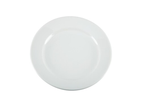 12er - Set Teller aus Porzellan, breiter Rand, weiß, Ø...