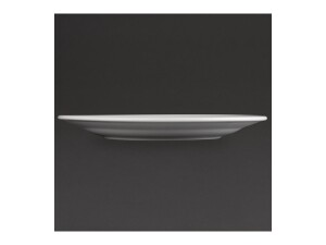 6er - Set Teller aus Porzellan, weiß, rund, Ø 28 cm