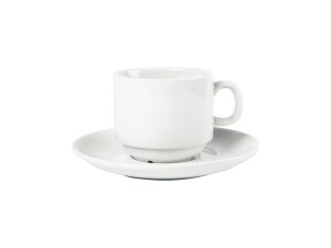 12er - Set Teetassen aus Porzellan, Kapazität 200 ml, Weiß