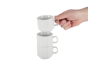 12er - Set Teetassen aus Porzellan, Kapazität 200 ml, Weiß