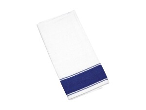 10er - Set Servietten, Weiß mit blauem Rand, 100%...