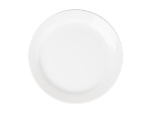 12er - Set Teller aus Porzellan, schmaler Rand, weiß, Ø 16,5 cm