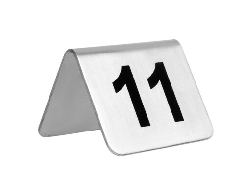 10er - Set Tischnummernschilder aus Edelstahl, Nummern 11-20