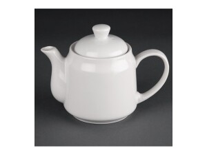 4er - Set Tee-/Kaffeekannen mit Deckel, aus Porzellan, Weiß, Kapazität 43cl
