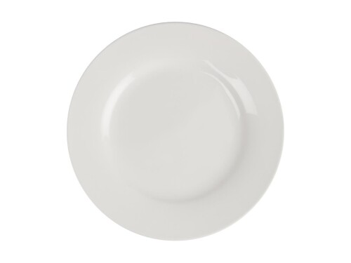 6er - Set Teller aus Porzellan, breiter Rand, Weiß, Ø 15 cm
