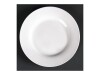 6er - Set Teller aus Porzellan, breiter Rand, Weiß, Ø 15 cm