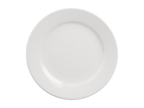 12er - Set Teller aus Porzellan, breiter Rand, weiß, Ø...
