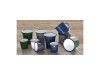 6er - Set Tassen aus Edelstahl und Glasemail, Kapazität 35cl, Blau