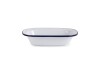 6er - Set Speiseschale aus emailliertem Stahl, Weiß-Blau, rechteckig, BTH 18 x 13,5 x 5 cm