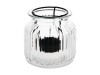 6er - Set Teelichthalter im Laternenstil aus Glas und Metall, Ø 11 cm