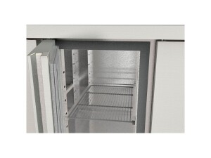 vaiotec TOPLINE 700 Tiefkühltisch, 2 Türen für GN 1/1, 265 Liter, mit Aufkantung, BTH 1345 x 700 x 900 mm