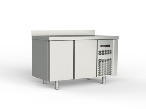 vaiotec TOPLINE 700 Tiefkühltisch, 2 Türen für GN 1/1, 265 Liter, mit Aufkantung, BTH 1345 x 700 x 900 mm