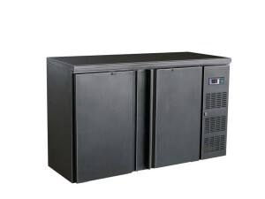 Barkühltisch Schwarz, 2 Türen, Inhalt 350 Liter, BTH 1462 x 513 x 860 mm