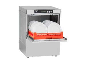 Geschirrspülmaschine TOPLINE inkl. Entkalker, Klarspülmitteldosier-, Reinigerdosier- und Ablaufpumpe, 400 V, BTH 600 x 600 x 820 mm