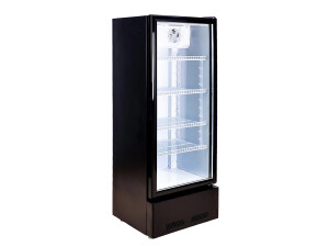 vaiotec EASYLINE 290 Getränkekühlschrank schwarz mit Glastür, 290 Liter, Umluftkühlung, BTH 600 x 572 x 1640 mm