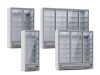 Kühlschrank mit Glastür auf Rollen in verschiedene Ausführungen (1 bis 4 Türen) Bautiefe 710 mm, Weiß