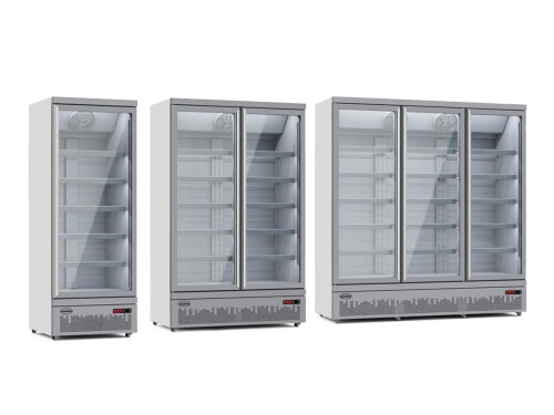 Tiefkühlschrank mit Glastüren, auf Rollen, in verschiedenen Ausführungen (1 bis 3 Türen) Bautiefe 710 mm, Weiß