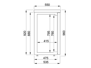 Combisteel PRO LINE Flaschenkühltisch, 2 Türen, Inhalt 320 Liter, Schwarz, BTH 1380 x 550 x 950 mm