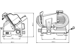 vaiotec EASYLINE Aufschnittmaschine 300, Schnittstärke 0,2 - 12 mm, Messer Ø 300 mm, inkl. Schleifstein