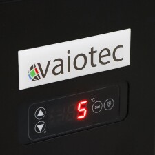 vaiotec TOPLINE Kühlvitrine, schwarz, 56 Liter, Umluftkühlung, BTH 434 x 398 x 854 mm