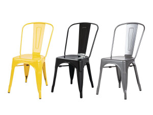 Bolero Bistrostühle aus Stahl, 4er - Set, stapelbar, Sitzhöhe 44 cm, verschiedene Farben