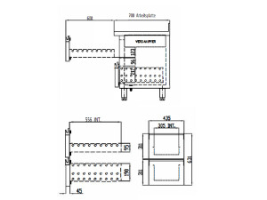 vaiotec TOPLINE 700 Tiefkühltisch, 4 Schubladen für GN 1/1, 265 Liter, Umluftkühlung, BTH 1345 x 700 x 900 mm