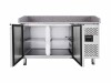 vaiotec EASYLINE Pizzatisch 800 mit 2 Türen, graue Granitarbeitsfläche, inkl. Kühlaufsatz für 5 x GN1/3 & 1x GN1/2, 390 Liter, BTH 1510 x 800 x 1435 mm